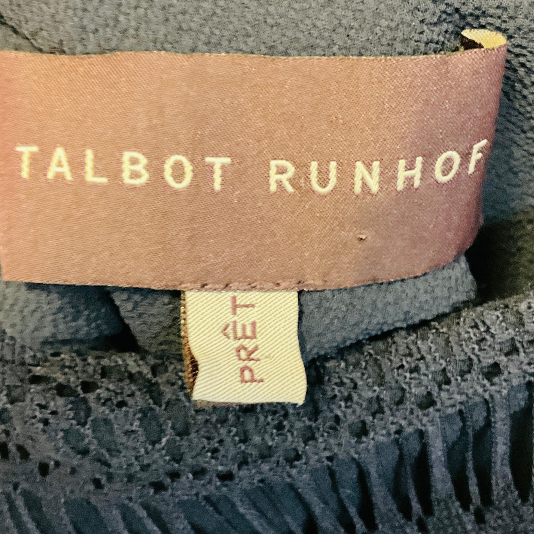 Talbot Runhof Navy Blue Sleeveless Lace Midi Dress