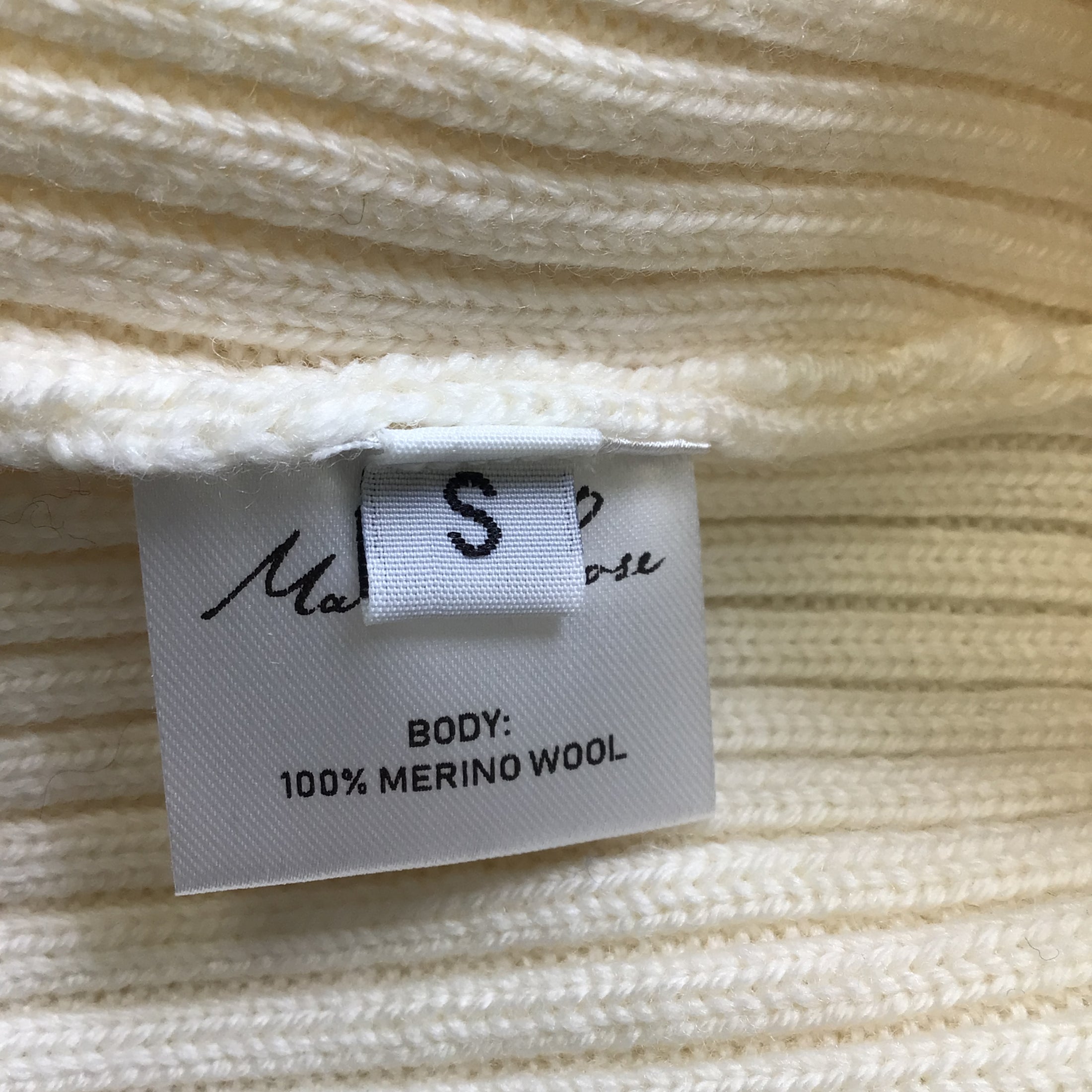 Martine Rose Cream Sleeveless Ribbed Knit Wool Sweater