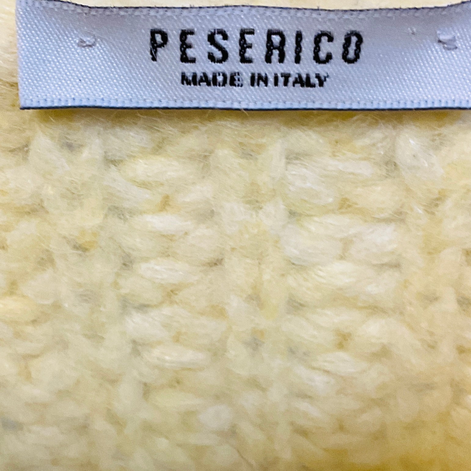 Peserico Pale Yellow Alpaca and Wool Knit Pullover Sweater