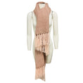 Load image into Gallery viewer, Loro Piana Light Pink Fringed Herringbone Patterned Baby Cashmere Long Scarf
