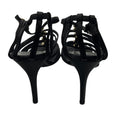 Load image into Gallery viewer, Chanel RARE Vintage 1999 Black Rhinestone Embellished Bow Satin Caged Sandals
