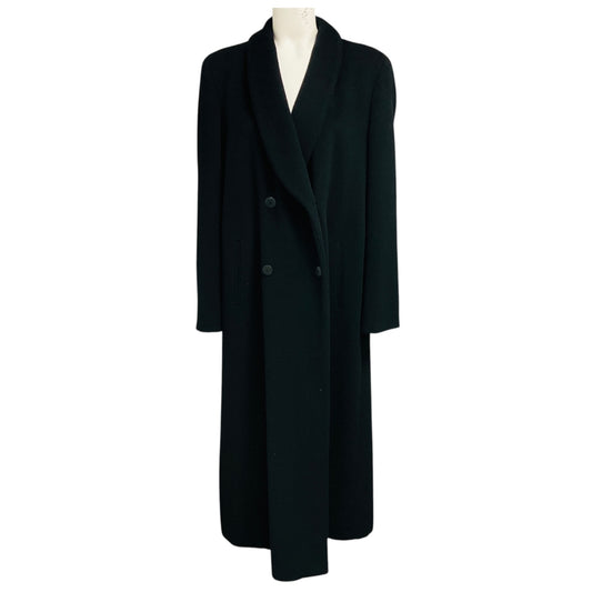 Giorgio Armani Vintage Black Long Wool and Cashmere Coat