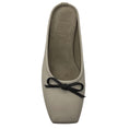 Load image into Gallery viewer, Brunello Cucinelli Taupe Bow Detail Leather Ballet Mules with Monili

