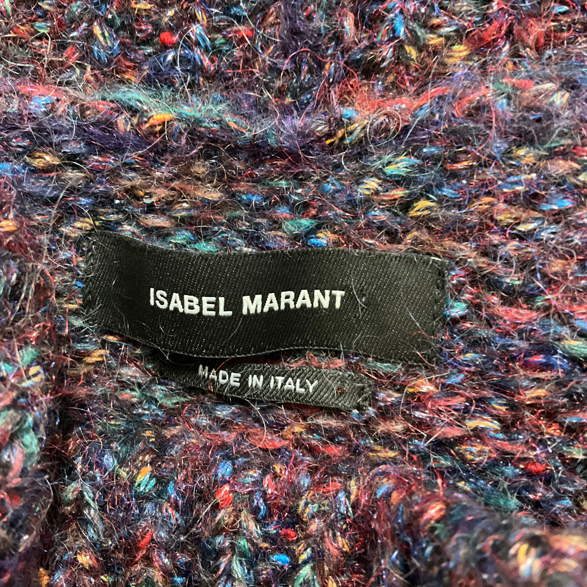 Isabel Marant Burgundy Multi Wool and Mohair Knit Pullover Sweater