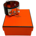 Load image into Gallery viewer, Hermes Black / Silver Collier de Chein Leather Bracelet
