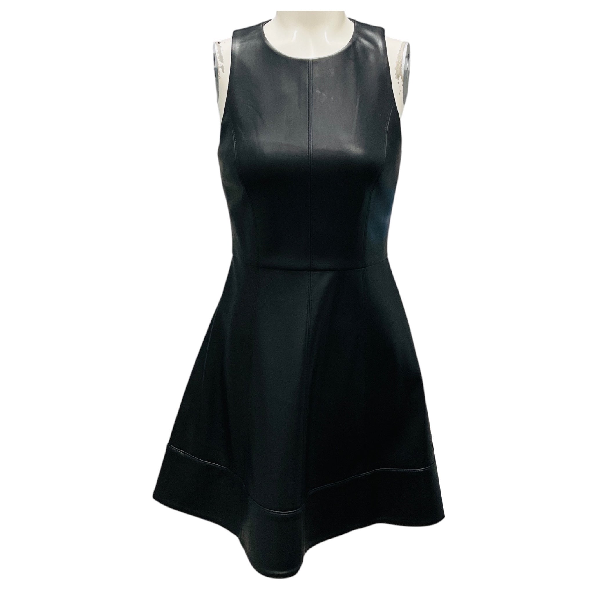 Alexis Black Noir Lorenza Sleeveless Vegan Leather Mini Dress