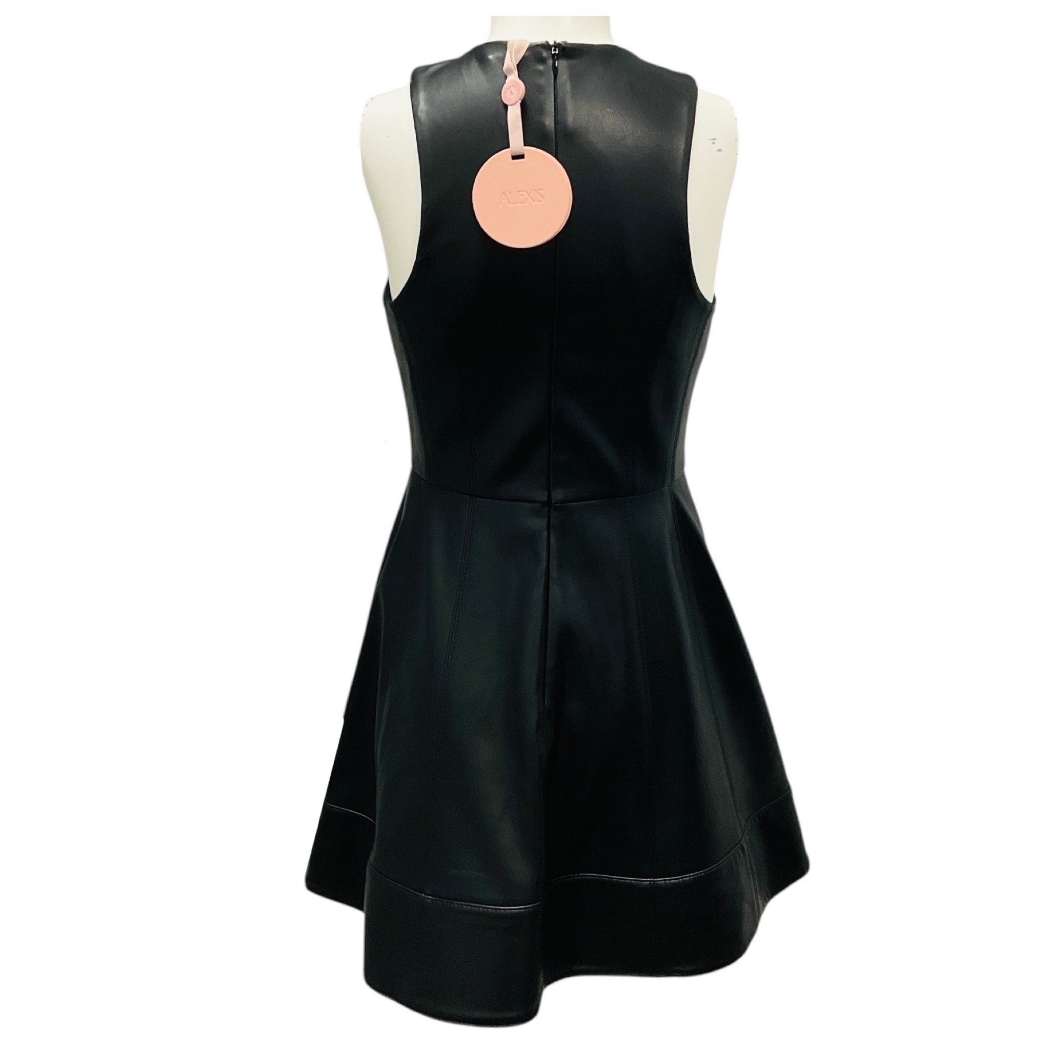 Alexis Black Noir Lorenza Sleeveless Vegan Leather Mini Dress