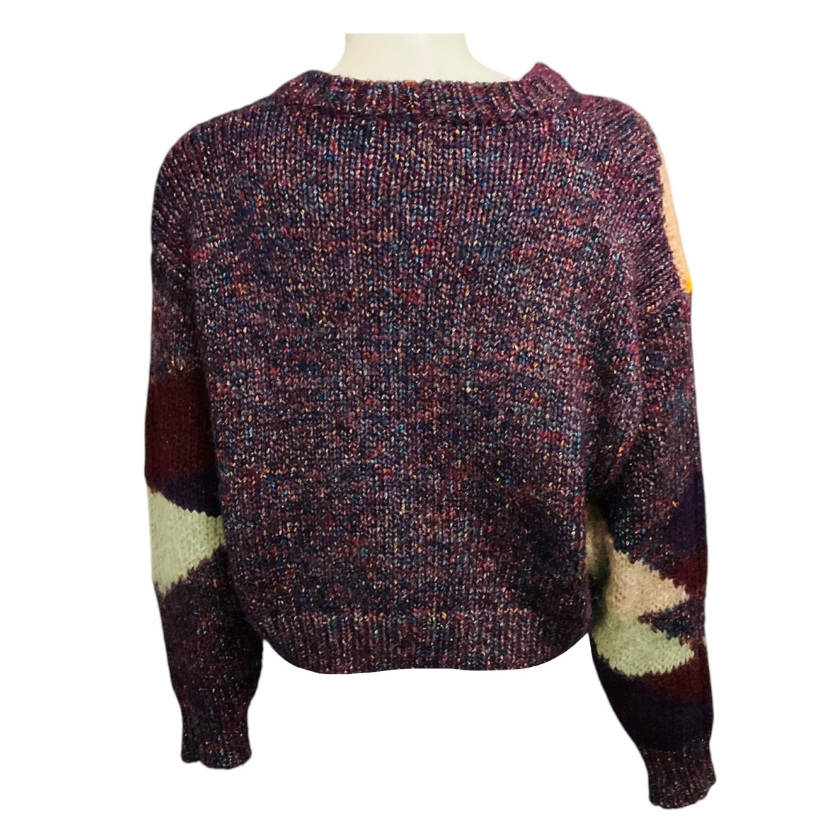 Isabel Marant Burgundy Multi Wool and Mohair Knit Pullover Sweater
