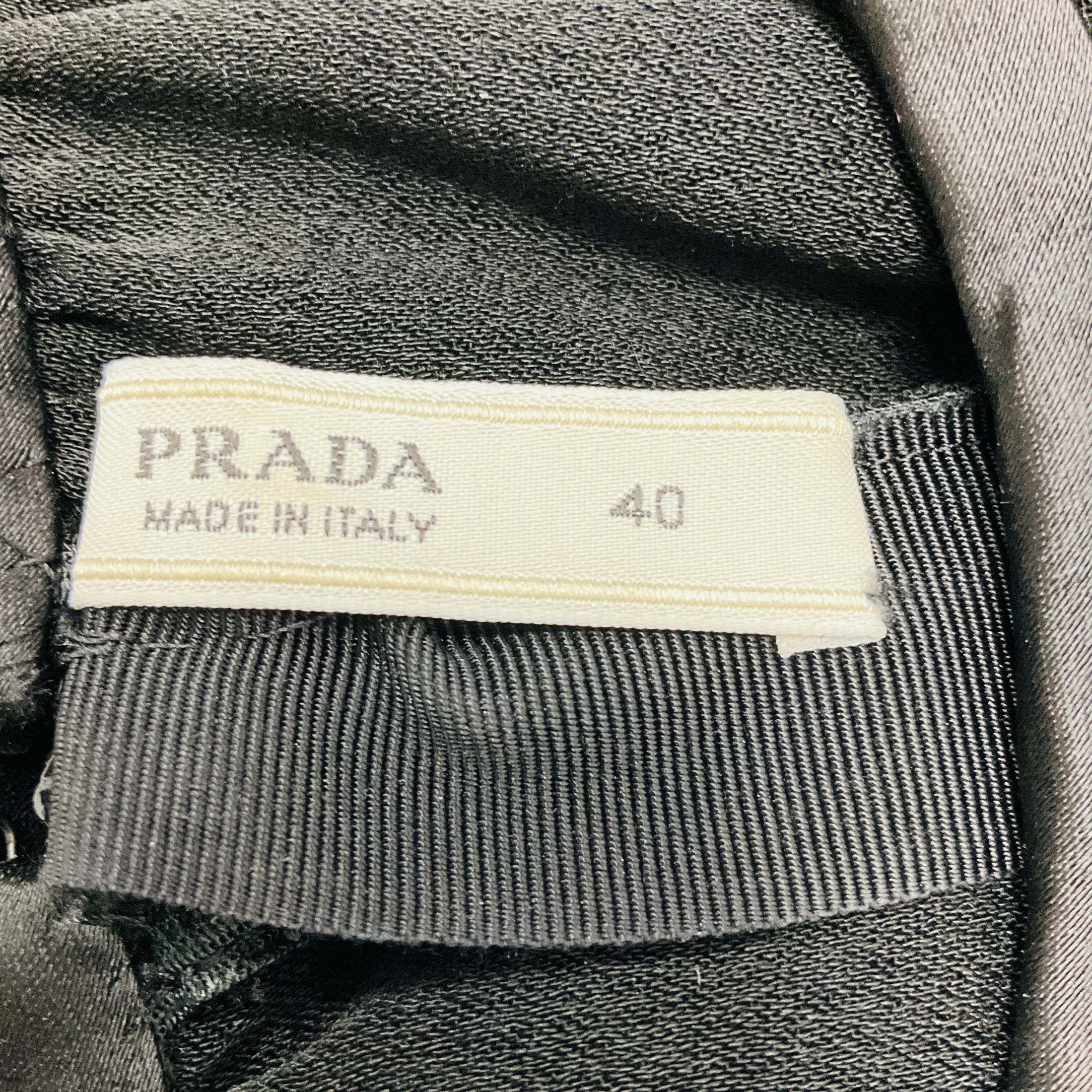 Prada Black Sleeveless Crepe Peplum Dress