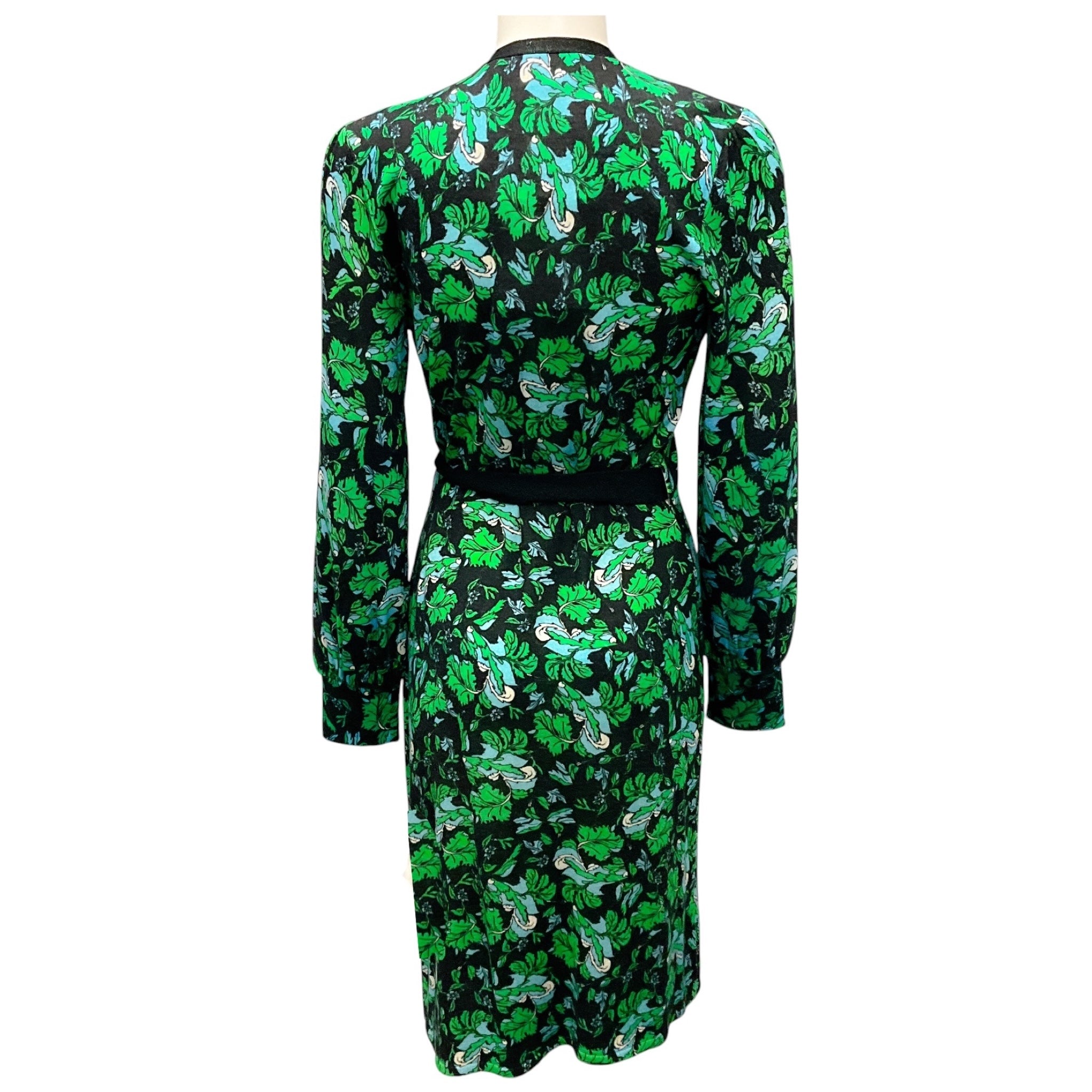 Diane Von Furstenberg Grape Leaf Black New Luella Wrap Dress