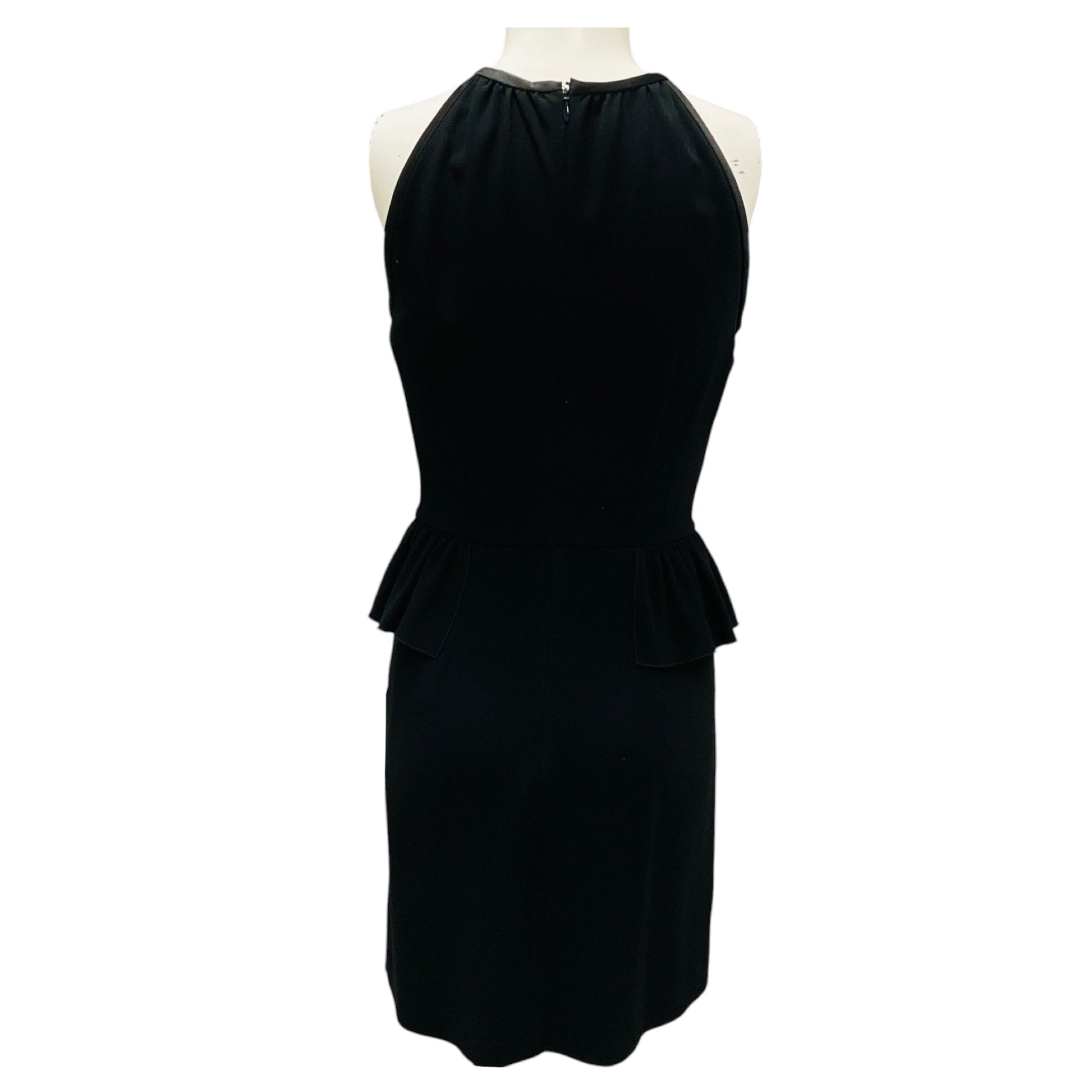 Prada Black Sleeveless Crepe Peplum Dress