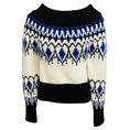 Load image into Gallery viewer, Alexander McQueen Black / Ivory / Blue Fairisle Cropped Knit Sweater
