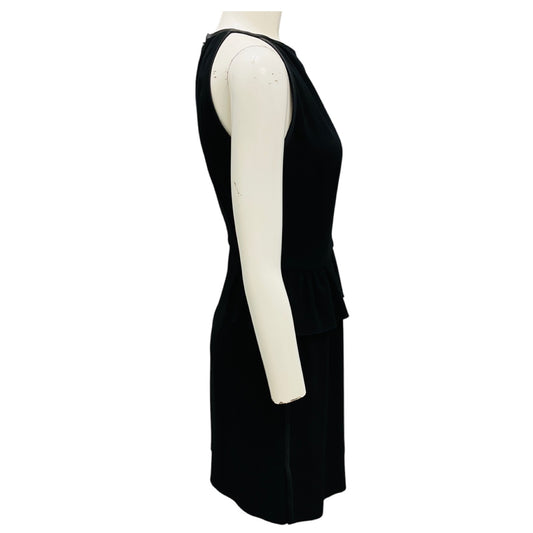 Prada Black Sleeveless Crepe Peplum Dress