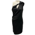 Load image into Gallery viewer, Givenchy Black Draped One Shoulder Stretch Lambskin Leather Mini Dress
