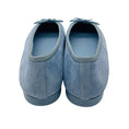 Load image into Gallery viewer, Chanel Light Blue / Turquoise CC Logo Cap Toe Suede Calfskin Ballerina Flats with Bow Detail
