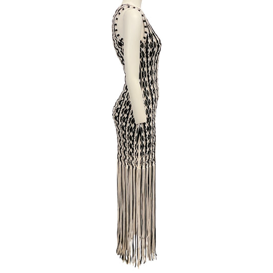 Simkhai Sand Multi Woven Fringe Sonia Tank Dress