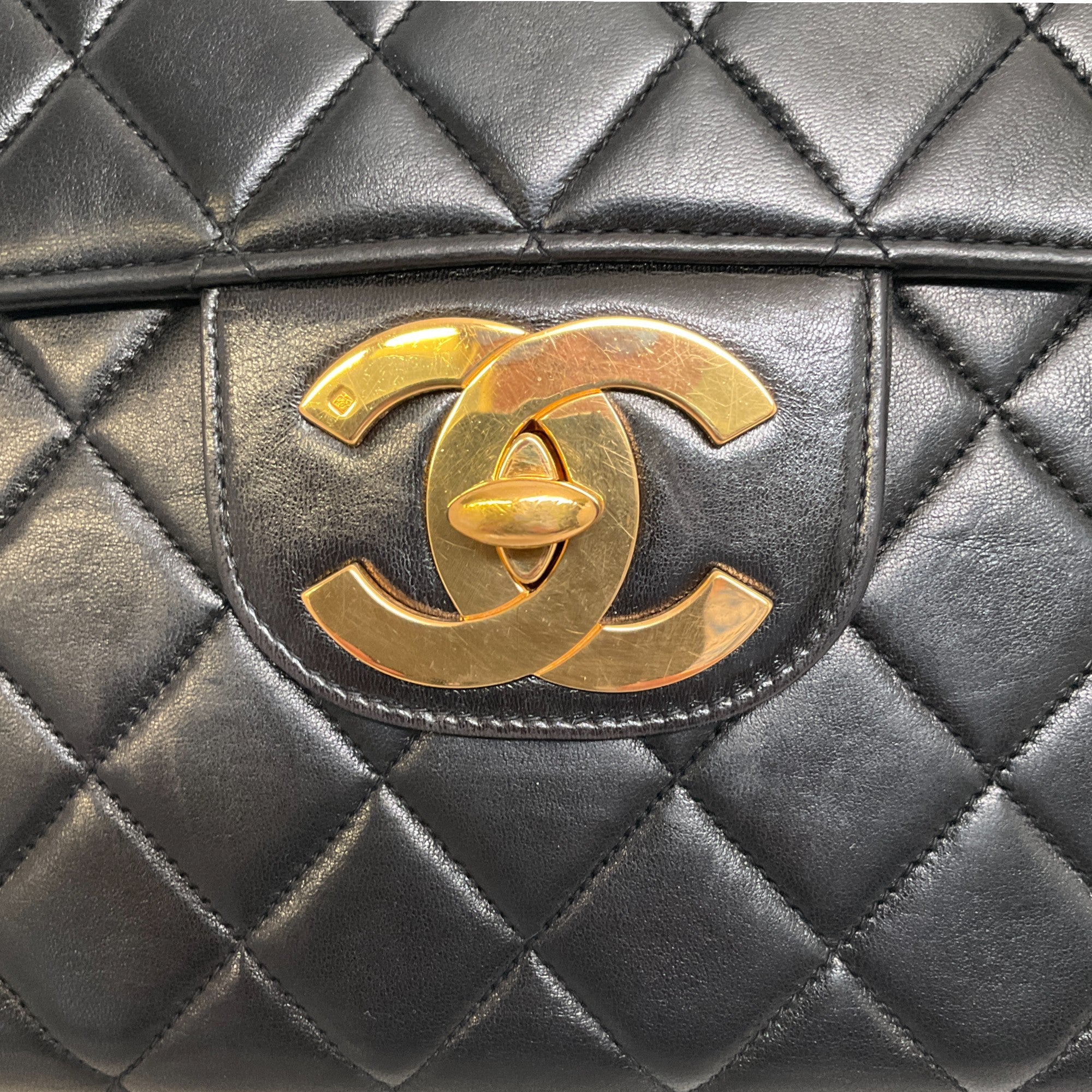 Chanel Vintage 1990's Black Jumbo Flap Bag