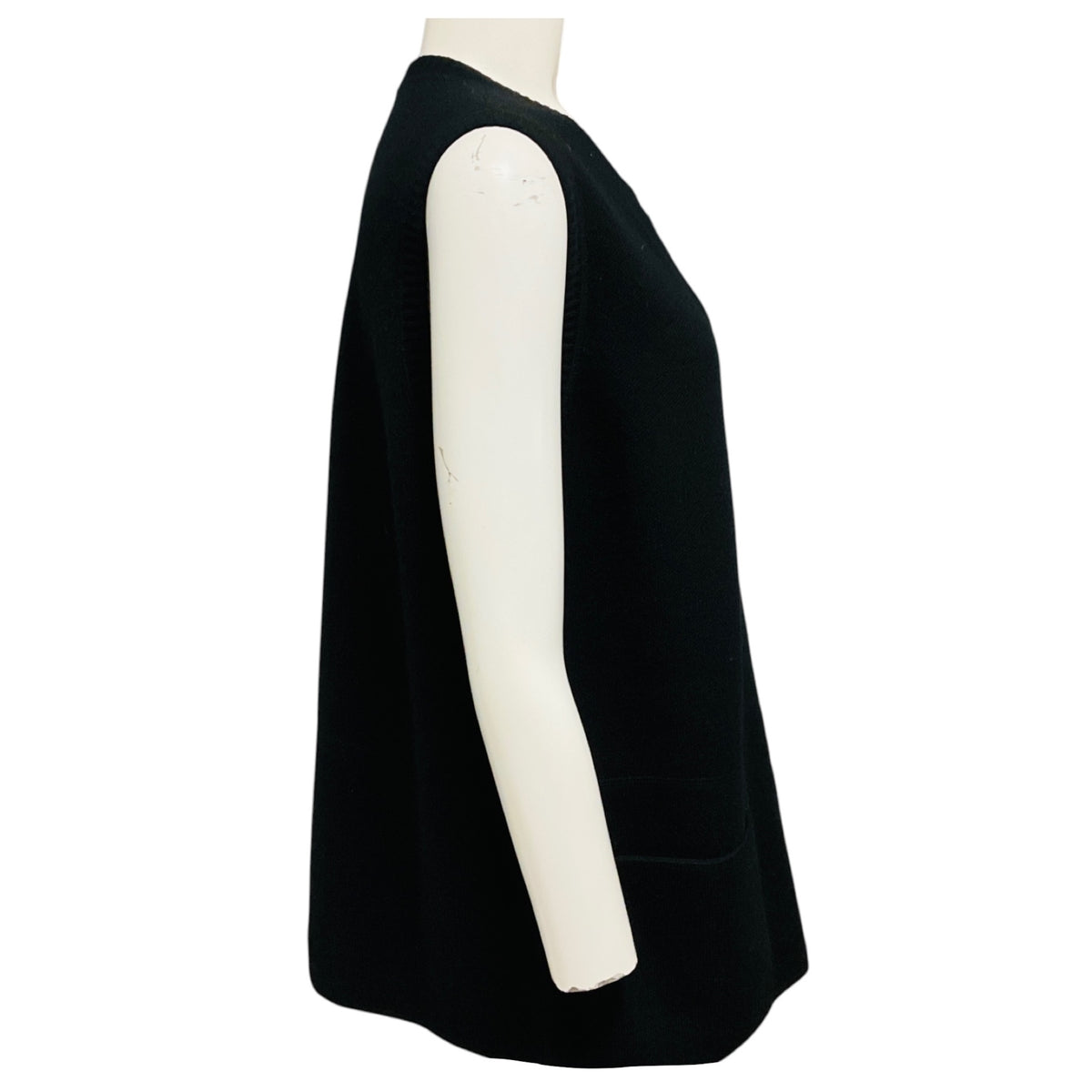 Akris Black Zip Front Sleeveless Cashmere Knit Sweater