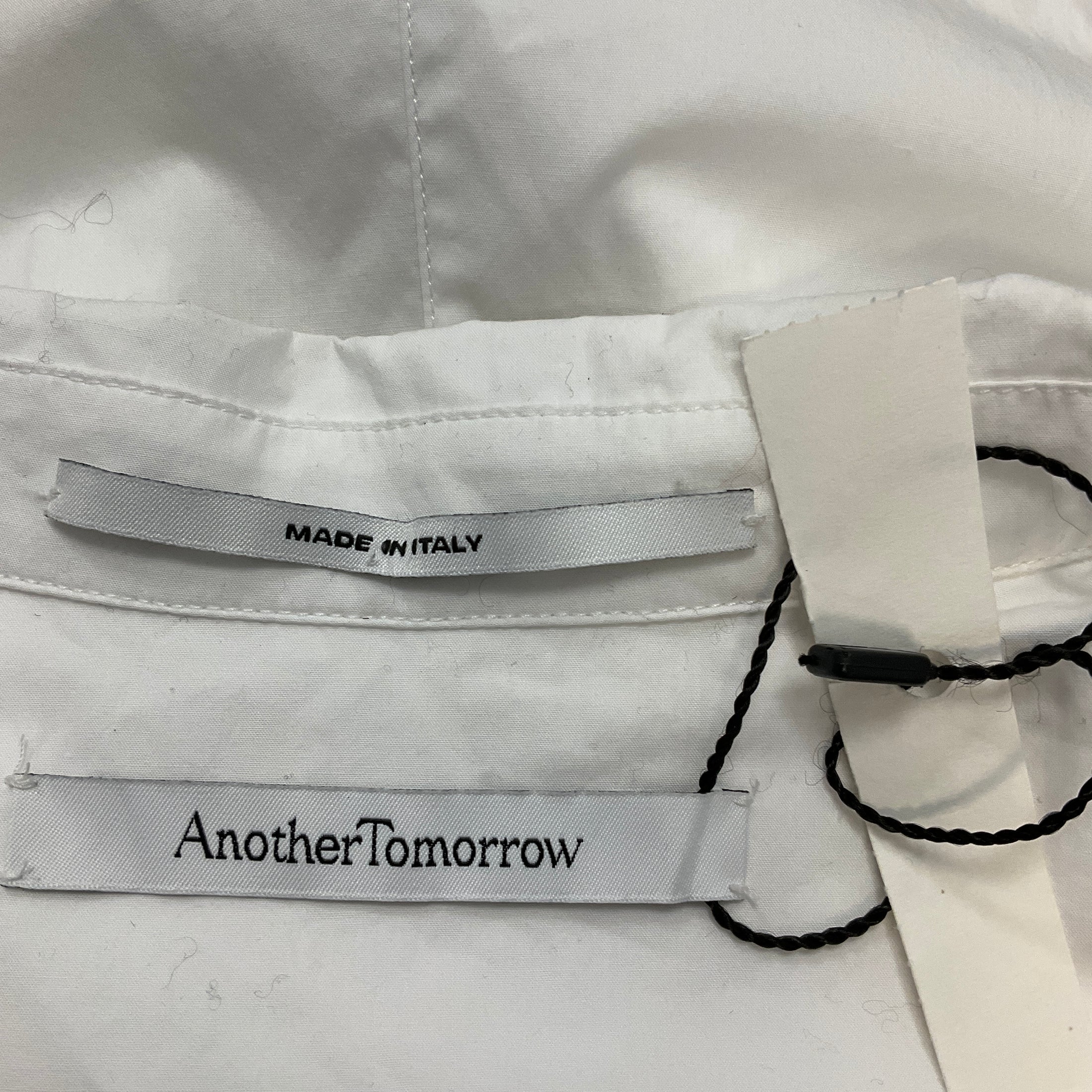 Another Tomorrow White Bias Poplin Dress