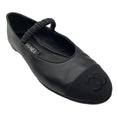 Load image into Gallery viewer, Chanel Black 2024 CC Logo Grosgrain Cap Toe and Leather Mary Jane Ballet Flats
