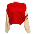 Load image into Gallery viewer, Monse Red / Ivory Cropped Wool Knit Pullover Sweater with Stripes
