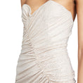 Load image into Gallery viewer, Alexandre Vauthier White / Silver Crystal Embellished Ruched Strapless Mini Dress
