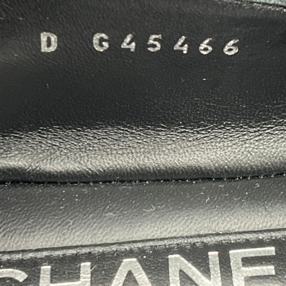 Chanel Black 2024 CC Logo Grosgrain Cap Toe and Leather Mary Jane Ballet Flats