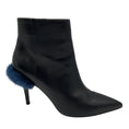 Load image into Gallery viewer, Fendi Black / Blue Fur Trimmed Heeled Leather Boots
