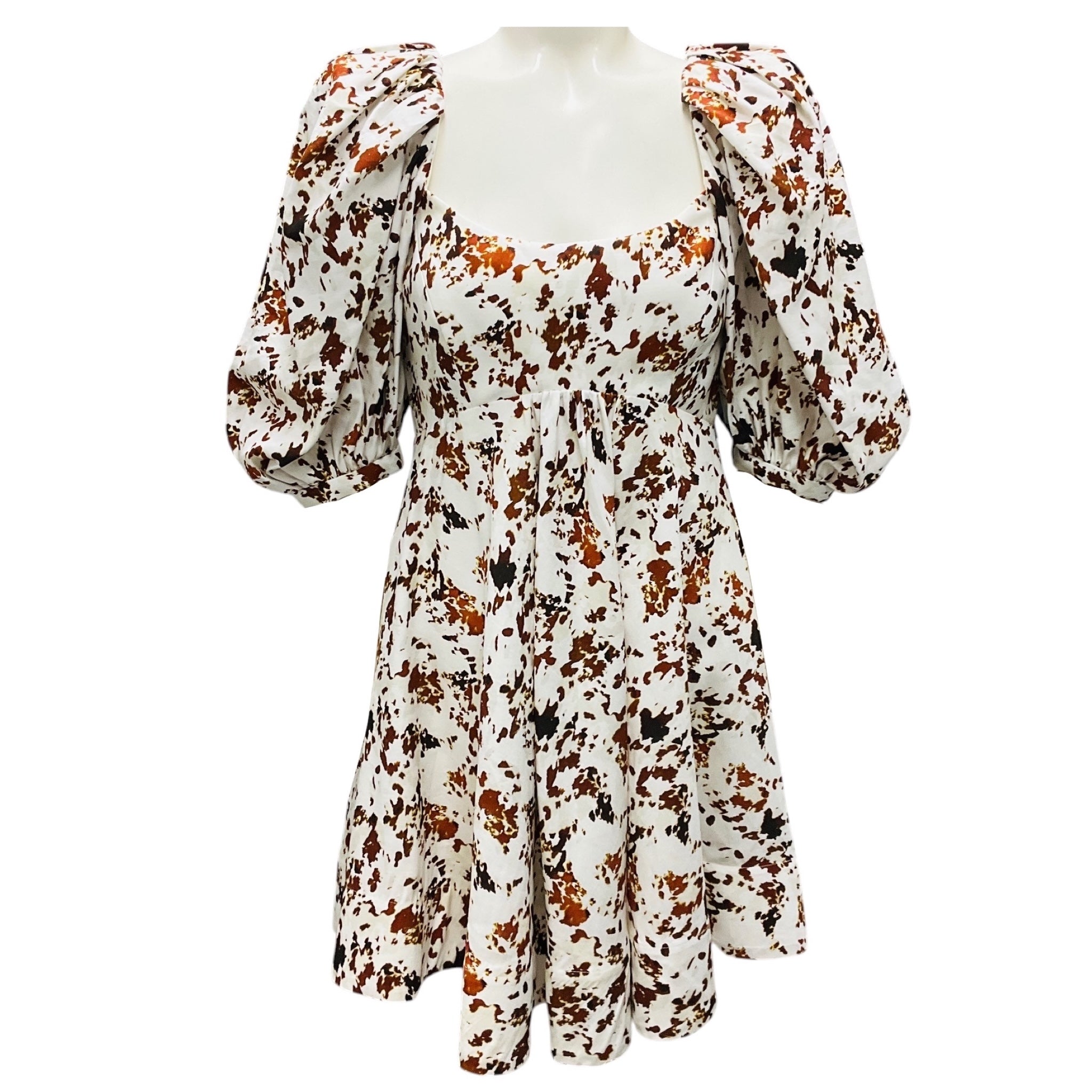 Acler White / Brown Jungle Print Dewey Dress