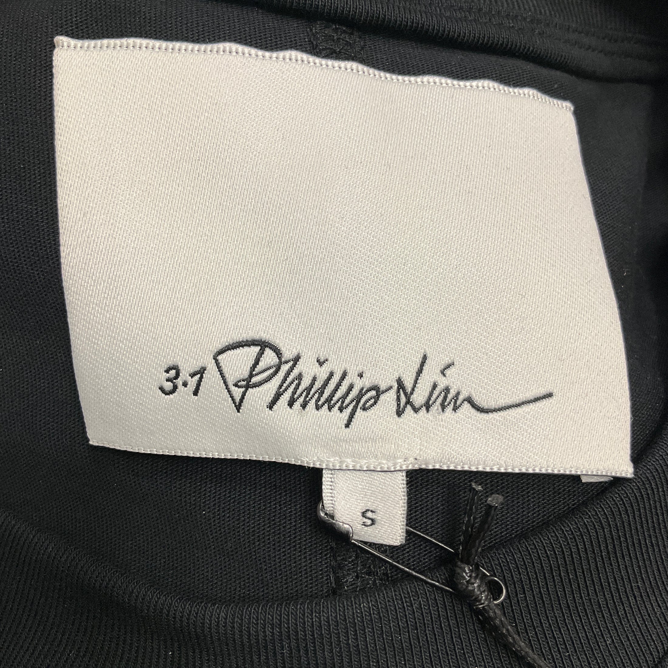 3.1 Phillip Lim Black / Midnight T-Shirt Combo Dress with Endless Lace Loop