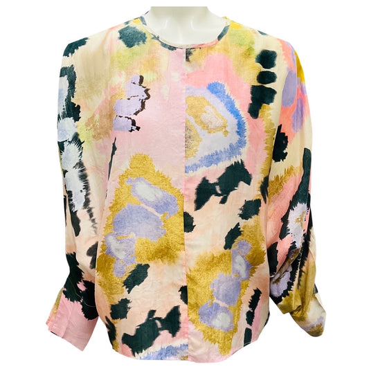 Maria Cher Salmon Blue Pergamino Davy Top