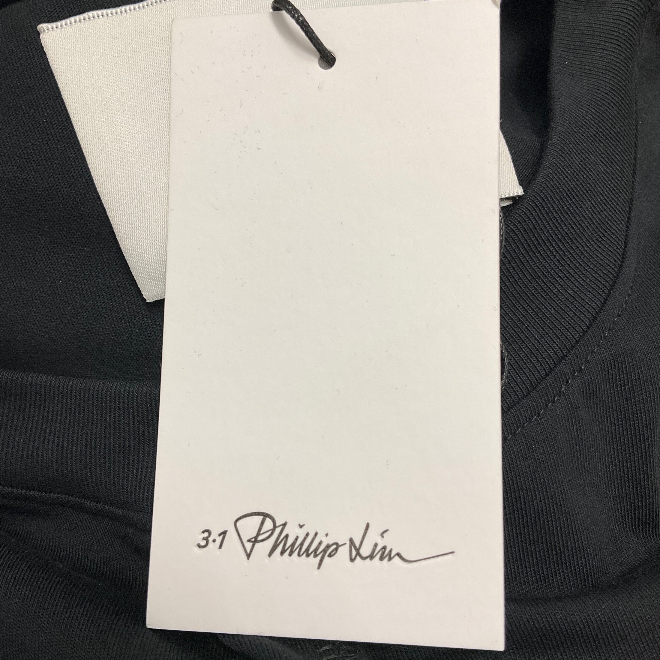 3.1 Phillip Lim Black / Midnight T-Shirt Combo Dress with Endless Lace Loop
