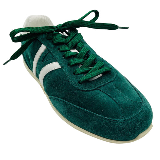 Celine Green Jogger Suede Calfskin Leather Low Top Lace Up Sneaker