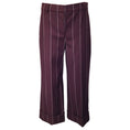 Load image into Gallery viewer, Thom Browne Burgundy Pinstriped Cropped Wool Trousers / Pants
