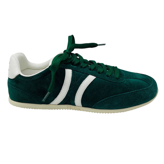 Celine Green Jogger Suede Calfskin Leather Low Top Lace Up Sneaker
