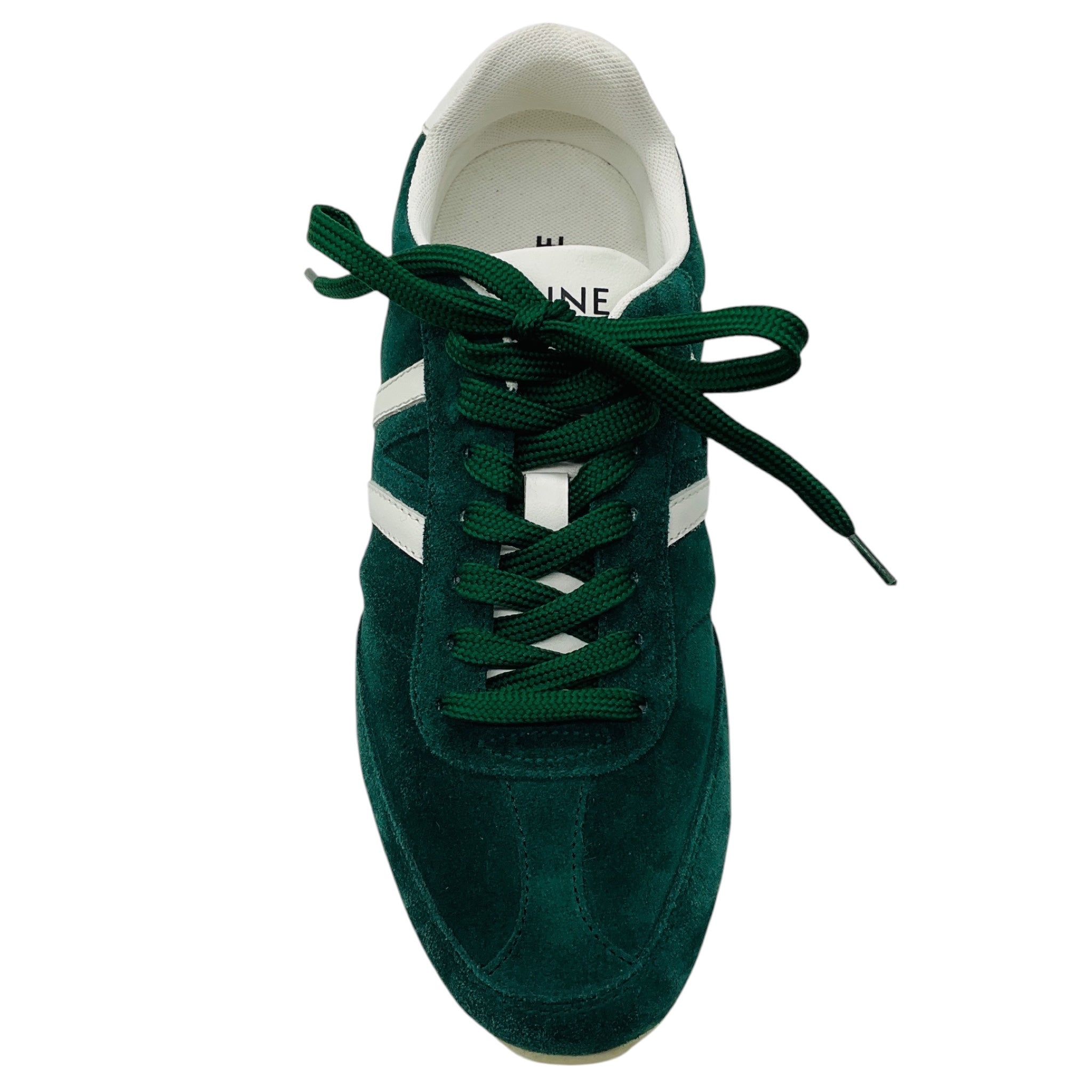 Celine Green Jogger Suede Calfskin Leather Low Top Lace Up Sneaker