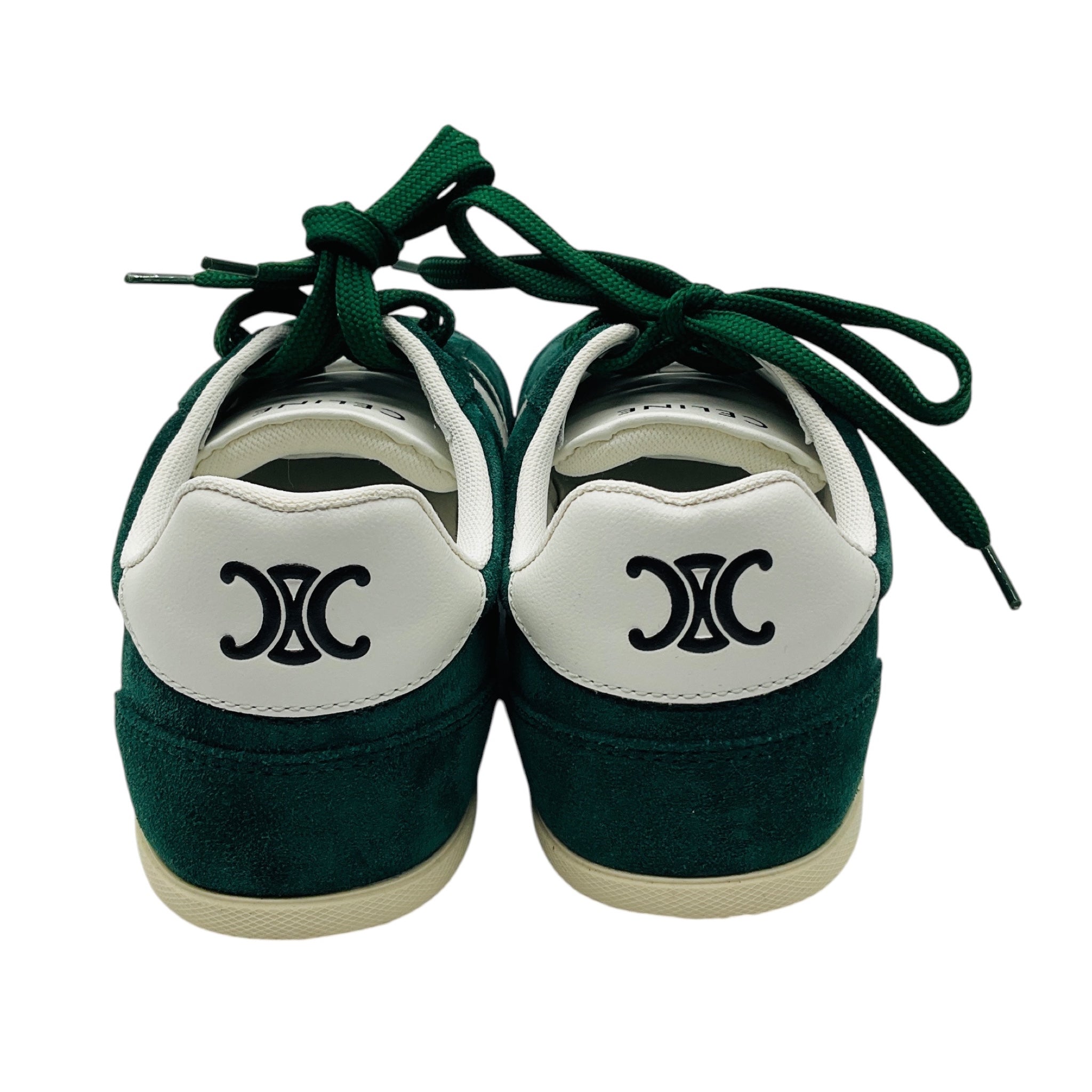 Celine Green Jogger Suede Calfskin Leather Low Top Lace Up Sneaker