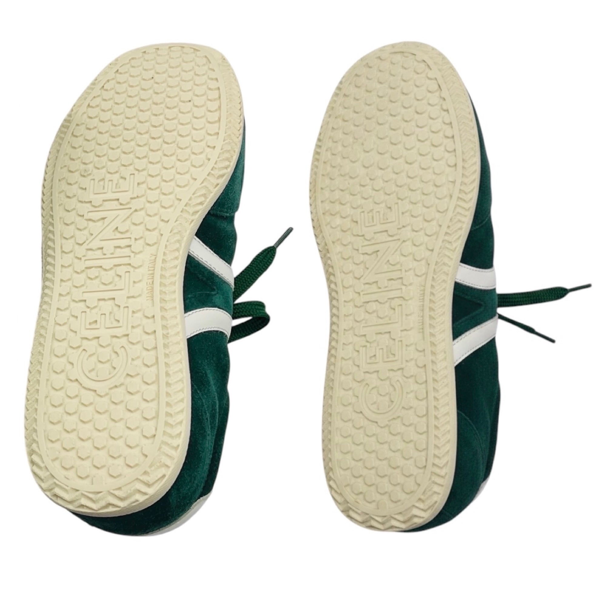 Celine Green Jogger Suede Calfskin Leather Low Top Lace Up Sneaker