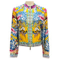 Load image into Gallery viewer, Roberto Cavalli Yellow Multi Printed Silk Bomber Jacket
