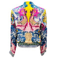 Load image into Gallery viewer, Roberto Cavalli Yellow Multi Printed Silk Bomber Jacket
