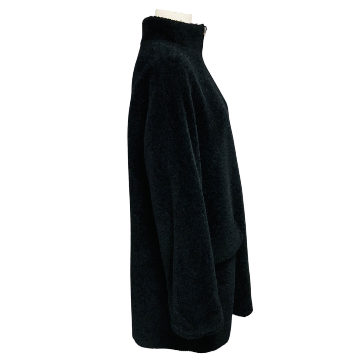Max Mara Black Reversible Alpaca Fur and Wool Coat
