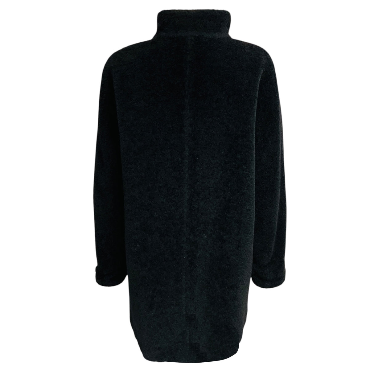 Max Mara Black Reversible Alpaca Fur and Wool Coat