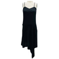 Load image into Gallery viewer, Barbara Bui Black Asymmetric Hem Sleeveless Silk Midi Dress with Built-In Shorts
