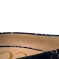 Load image into Gallery viewer, Gucci Navy Blue GG Logo Velvet Mid Heel Loafer Pumps with Gold Hardware
