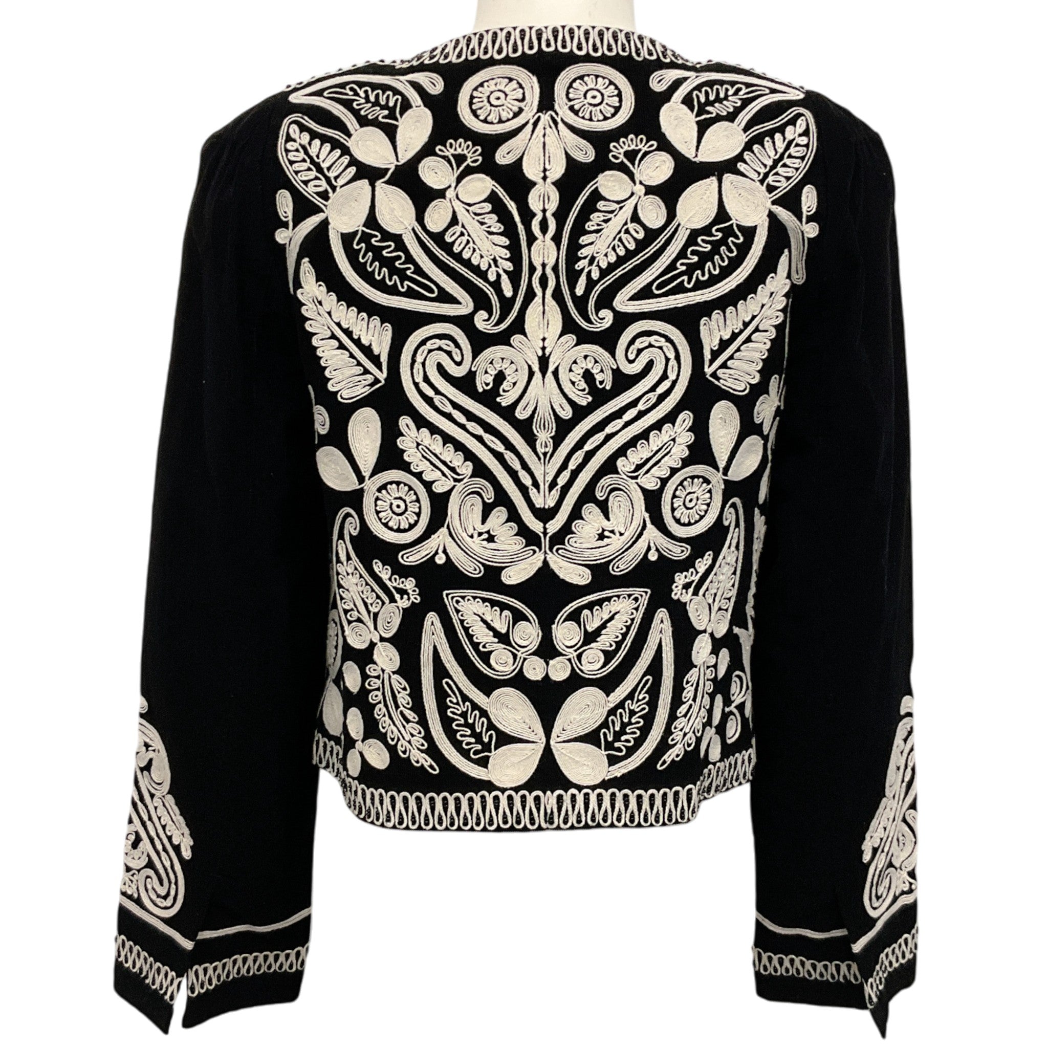 Figue Black Bead Embroidered Crop Dori Matador Jacket