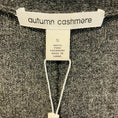 Load image into Gallery viewer, Autumn Cashmere Charcoal Grey / Light Pink / Light Grey Colorblock V-Neck Cashmere Knit Cardigan Sweater
