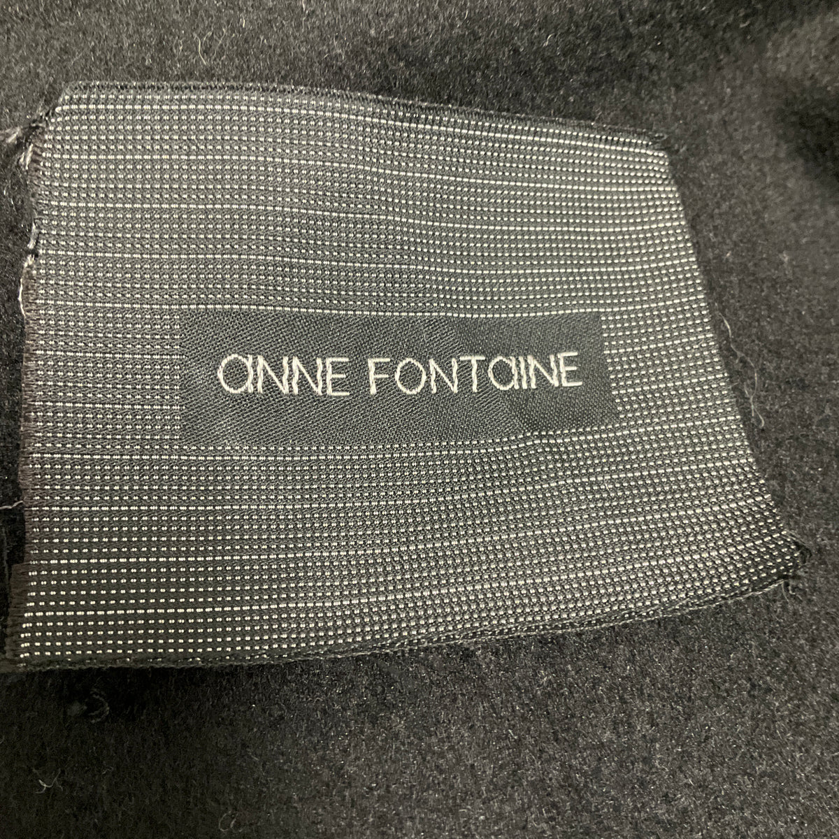 Anne Fontaine Black Fringed Leather Hem Wool Cape