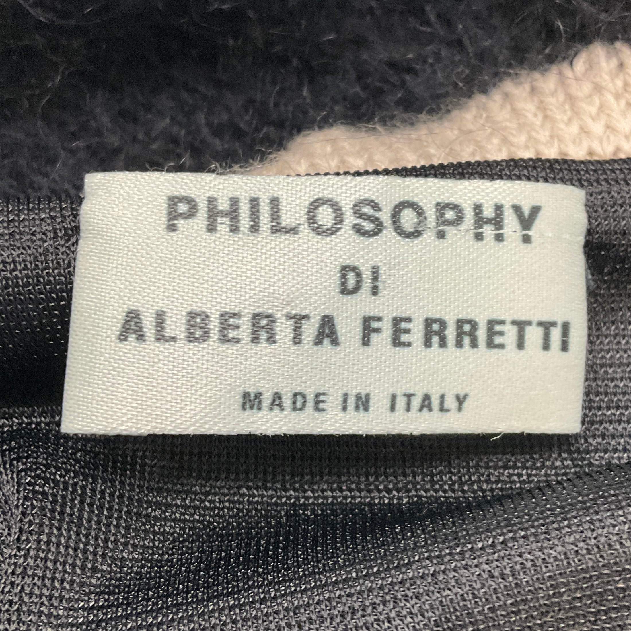 Philosphy di Alberta Ferretti Black / Beige Mohair Knit Dress