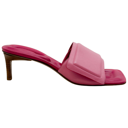 Jacquemus Pink Leather Piscine Heeled Sandals