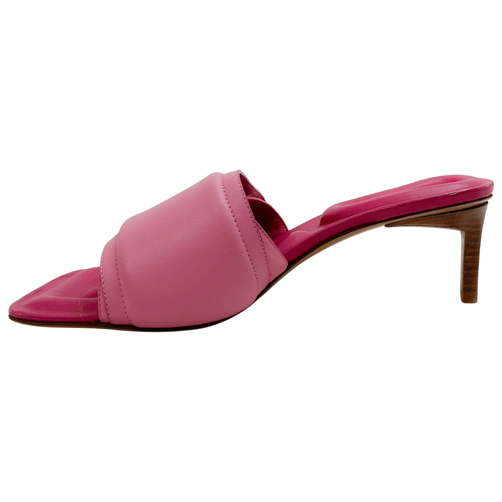 Jacquemus Pink Leather Piscine Heeled Sandals